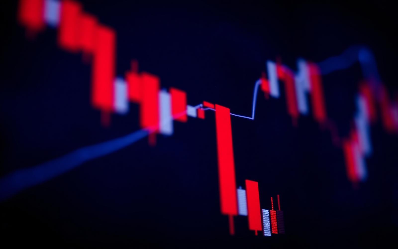 Market volatility concept — declining stock chart
